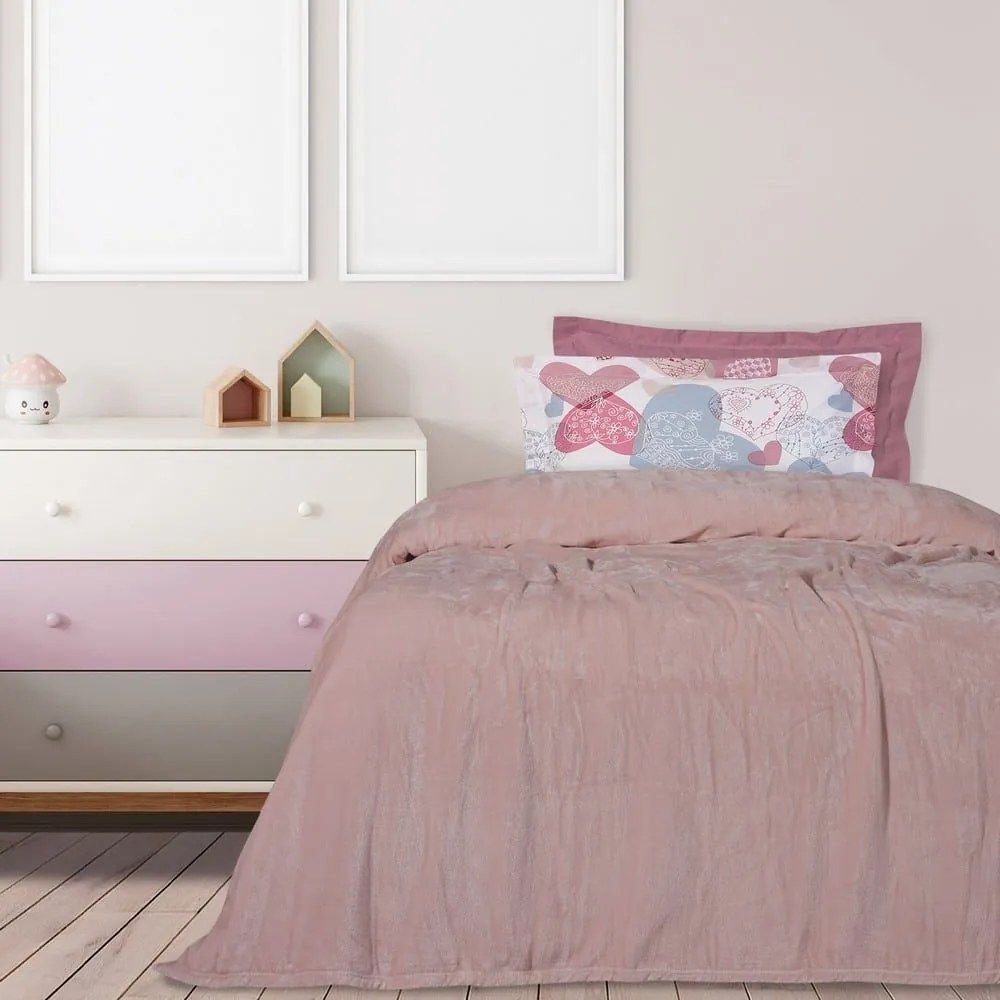 Κουβέρτα 1346 Velour Pink Das Home Υπέρδιπλο 220x240cm Πολυέστερ