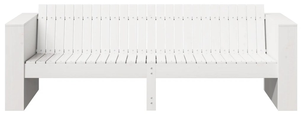 vidaXL Καναπές Κήπου Λευκό 185.5 x 60 x 62 εκ. Μασίφ ξύλο πεύκου
