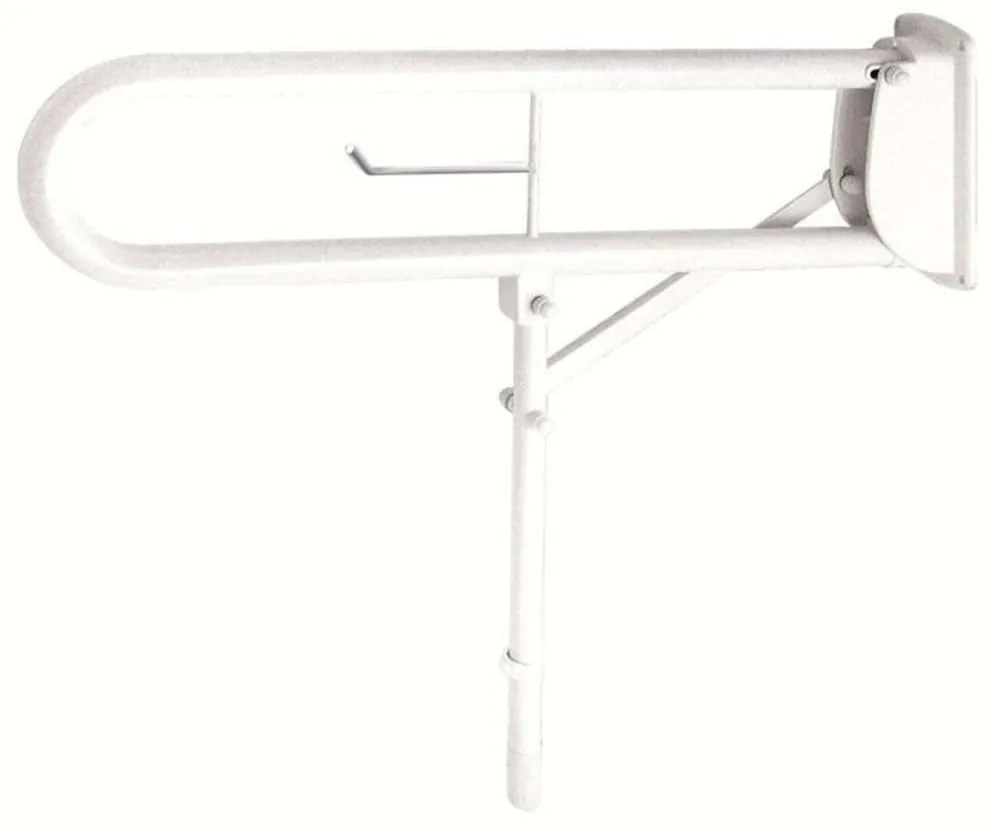 Λαβή Μπάνιου ΑΜΕΑ Με Χαρτοθήκη Grab Bar 13-5555 76x25cm White Gloria Plastic