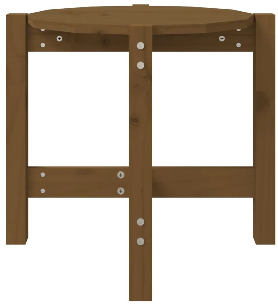 vidaXL Τραπεζάκι Σαλονιού Καφέ Μελί Ø 52,5x45 εκ. Μασίφ Ξύλο Πεύκου