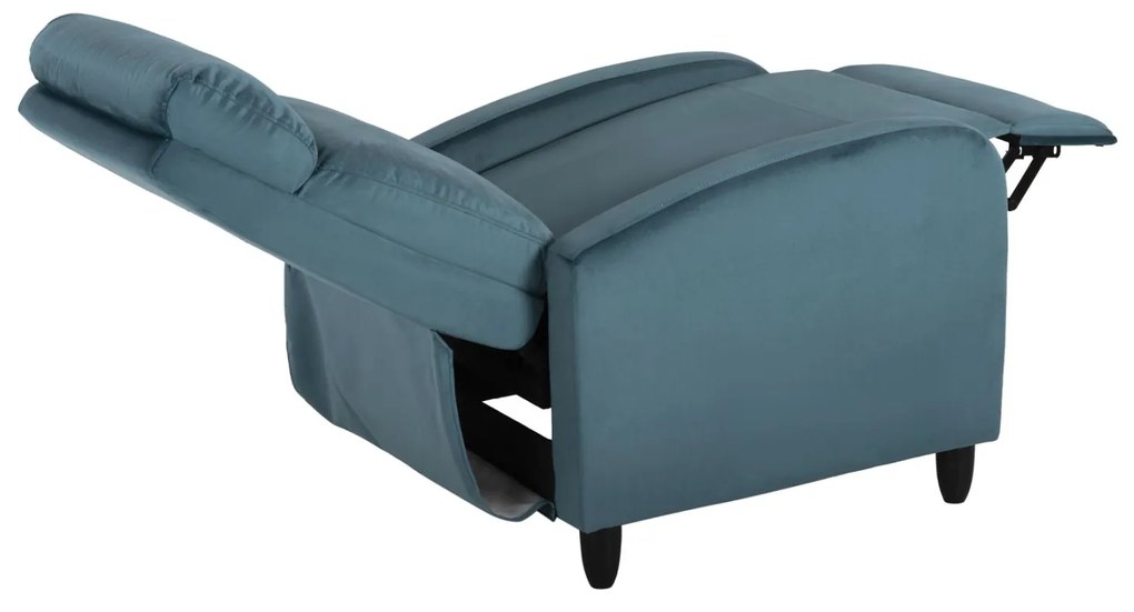 Πολυθρόνα HIBER RELAX C9782.06 Πετρόλ Βελούδο 67,5x90x104Υ εκ. 67.5x90x104 εκ.