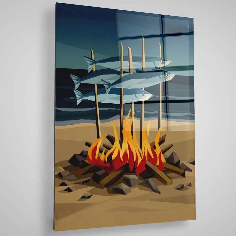 Πίνακας Γυάλινος  401MGN3315 70x100cm Multi Wallity Κάθετοι Glass