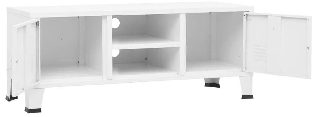 vidaXL Έπιπλο Τηλεόρασης Βιομηχανικό Λευκό 105 x 35 x 42 εκ. Μεταλλικό