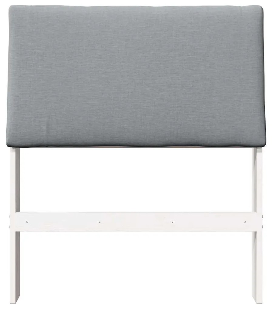 vidaXL Ταπετσαρισμένο κεφαλάρι Ανοιχτό γκρι 80 cm Στερεά ξυλεία πεύκου