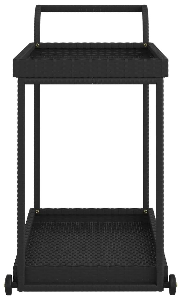 vidaXL Τρόλεϊ Μεταφοράς Μαύρο 100 x 45 x 83 εκ. από Συνθετικό Ρατάν