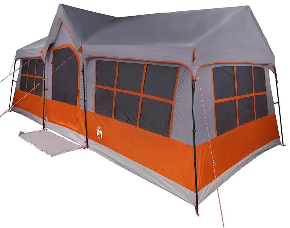 vidaXL Οικογενειακή Σκηνή Γκρι και Πορτοκαλί 622 x 295 x 238 εκ.