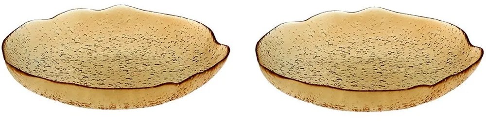 Μπωλ Σερβιρίσματος Lovizna (Σετ 2Τμχ) 80.490.022 Φ23cm Amber Cryspo Trio Glass
