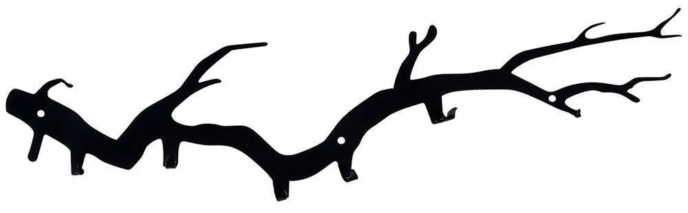Κρεμάστρα Τοίχου 6 Θέσεων Bough 891TNL3104 87x22cm Black Wallity Μέταλλο