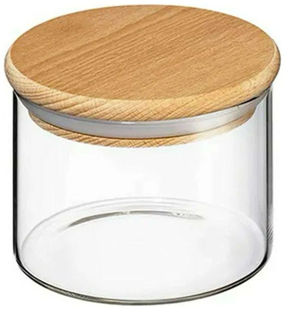 Βάζο Αποθήκευσης 73.056440 Φ10,5x8cm 350ml Clear-Natural Zassenhaus Wood, Glass