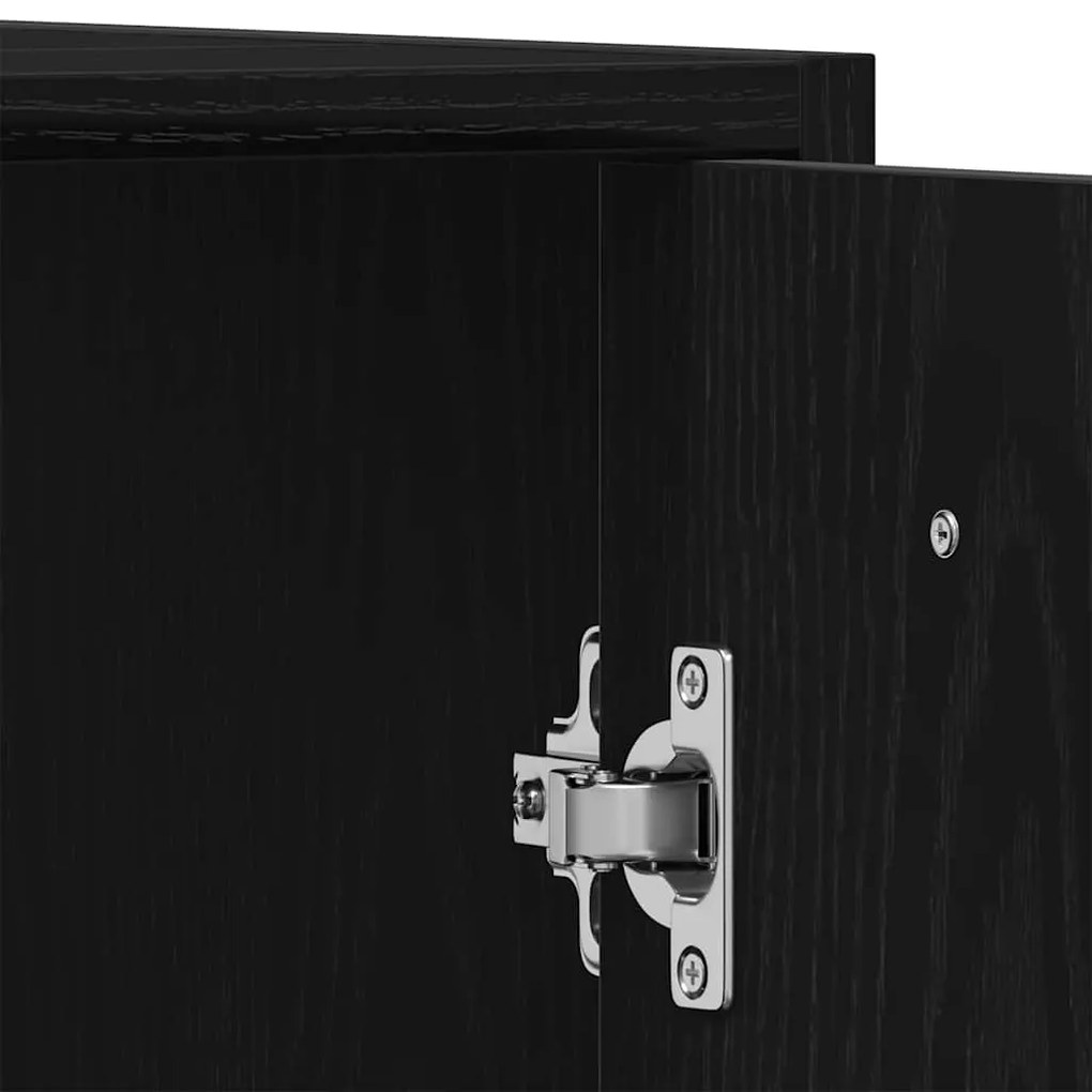 Ντουλάπι Νιπτήρα Μπάνιου Μαύρο Δρυς 60x33x60 εκ. Επεξ. Ξύλο - Μαύρο