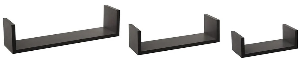Ράφια Τοίχου (Σετ 3τμχ) F-V Edge Black 138955A