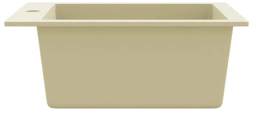 vidaXL Νεροχύτης με Μονή Γούρνα Μπεζ Γρανιτένιος