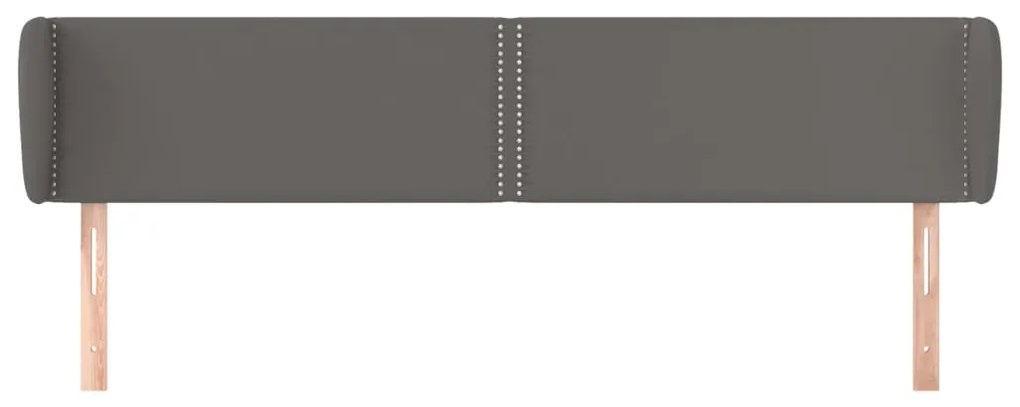 vidaXL Κεφαλάρι με Πτερύγια Γκρι 203x23x78/88 εκ. Συνθετικό Δέρμα