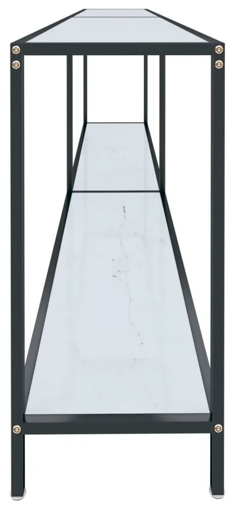 Τραπέζι Κονσόλα Λευκό 220 x 35 x 75,5 εκ. από Ψημένο Γυαλί - Λευκό