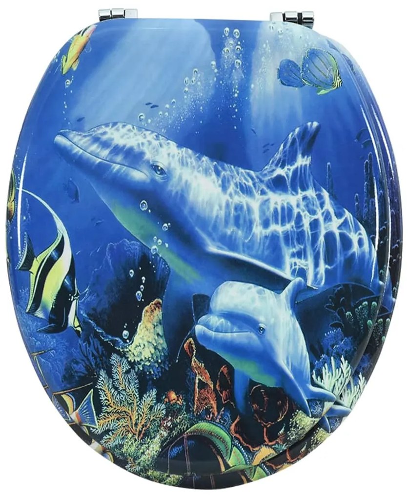 vidaXL Κάλυμμα Λεκάνης με Σχέδιο Δελφίνια από MDF