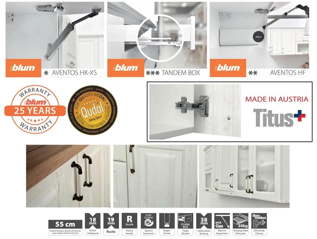 Ντουλάπι Κουζίνας Επιδαπέδιο RUSTIC D30 Λευκό 30x55x82 εκ.