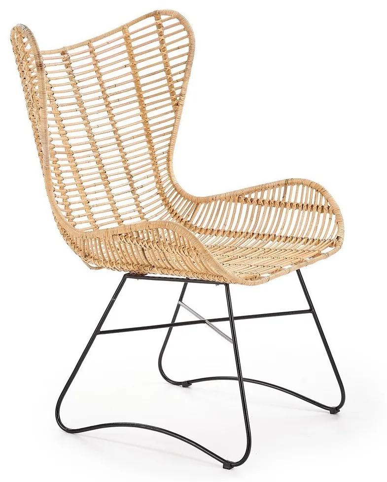 Καρέκλα εξωτερικού χώρου Houston 486, 103x69x70cm, 10 kg, Ανοιχτό καφέ, Ραττάν | Epipla1.gr