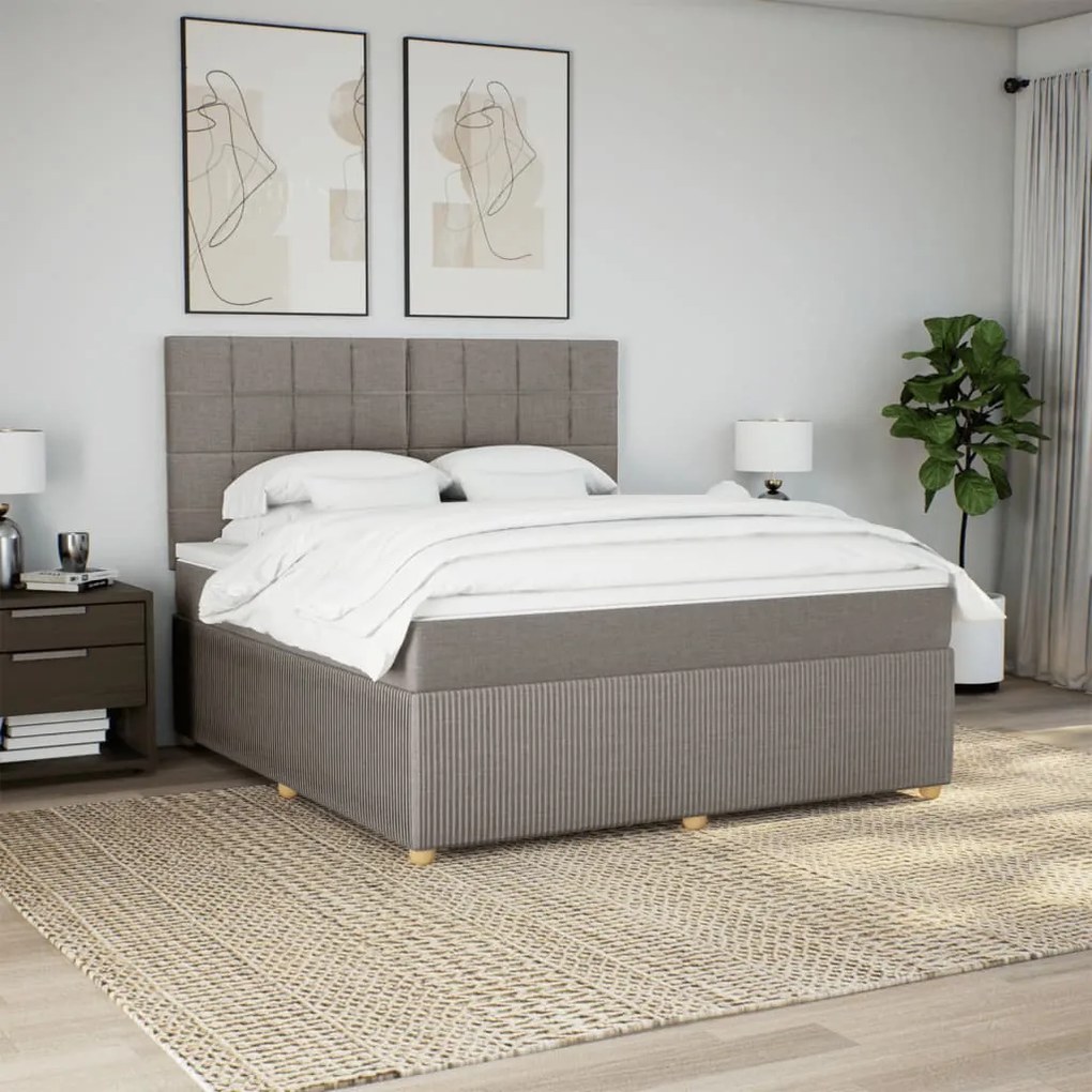 ΚΡΕΒΑΤΙ BOXSPRING ΜΕ ΣΤΡΩΜΑ TAUPE 180X200 ΕΚ. ΥΦΑΣΜΑΤΙΝΟ 3292139