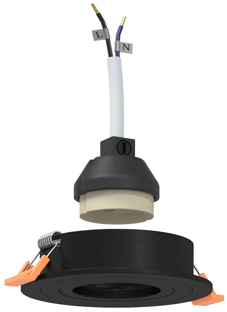 vidaXL Σποτ 24 pcs Μαύρο 9 x 9 x 2 εκ. Αλουμίνιο