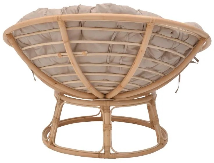 Καρέκλα - Πολυθρόνα Servey rattan pe σε φυσική απόχρωση-μπεζ μαξιλάρι Φ115x58 εκ. 115x115x58 εκ.
