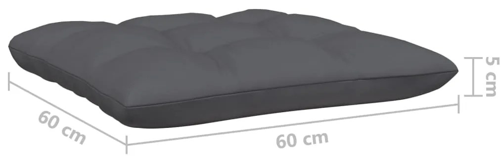 vidaXL Καναπές Κήπου Διθέσιος από Μασίφ Ξύλο Πεύκου με Ανθρακί Μαξιλάρια