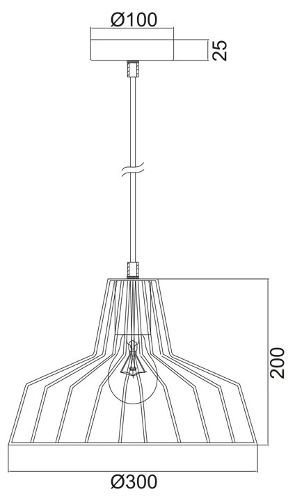 ΚΡΕΜΑΣΤΗ ΚΑΜΠΑΝΑ ΜΑΥΡΗ 1 Χ Ε27 Φ30CM HADES - KS1525P1BK - KS1525P1BK