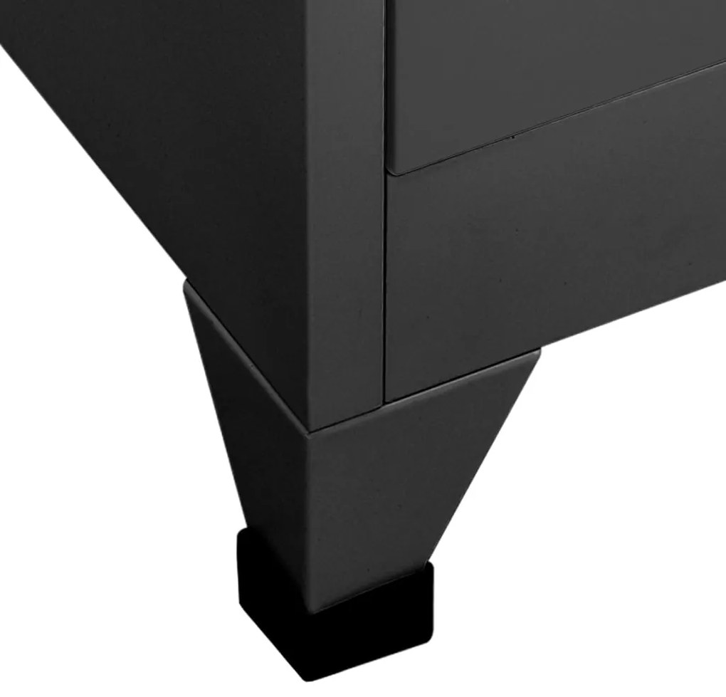 vidaXL Φοριαμός Ανθρακί 90 x 45 x 180 εκ. Ατσάλινος