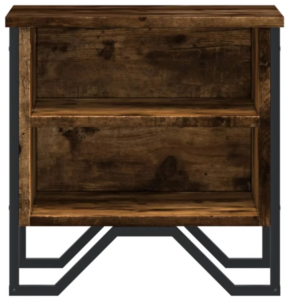 vidaXL Κομοδίνο Καπνιστή Δρυς 2 τεμ. 40x30x40 εκ. Επεξεργασμένο Ξύλο