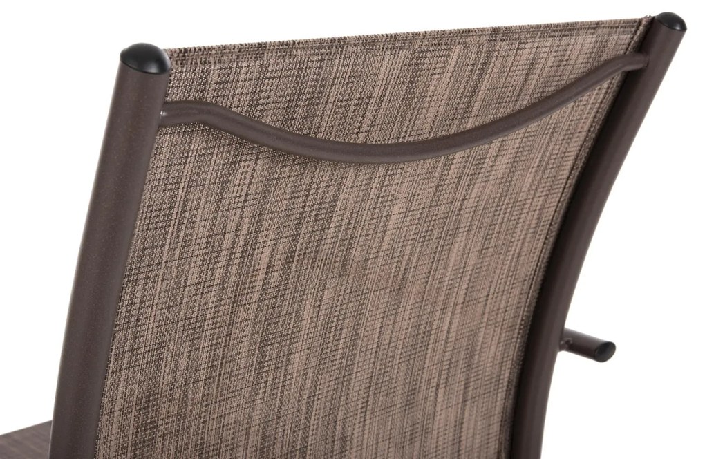 Καρέκλα - Πολυθρόνα REDAN C5976.05 Καφέ Μεταλλική με Textilene 55x57x88Υεκ. 55x60x88 εκ.