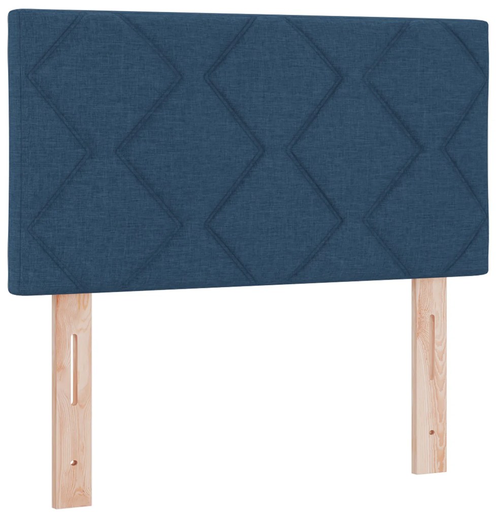 vidaXL Κρεβάτι με Στρώμα Box Spring - Μπλε, 80 x 200 εκ, ύφασμα