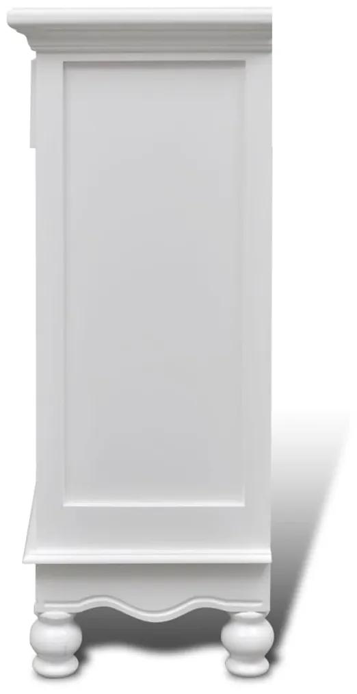 vidaXL Ντουλάπι με 2 Πόρτες και 1 Συρτάρι Λευκό Ξύλινο
