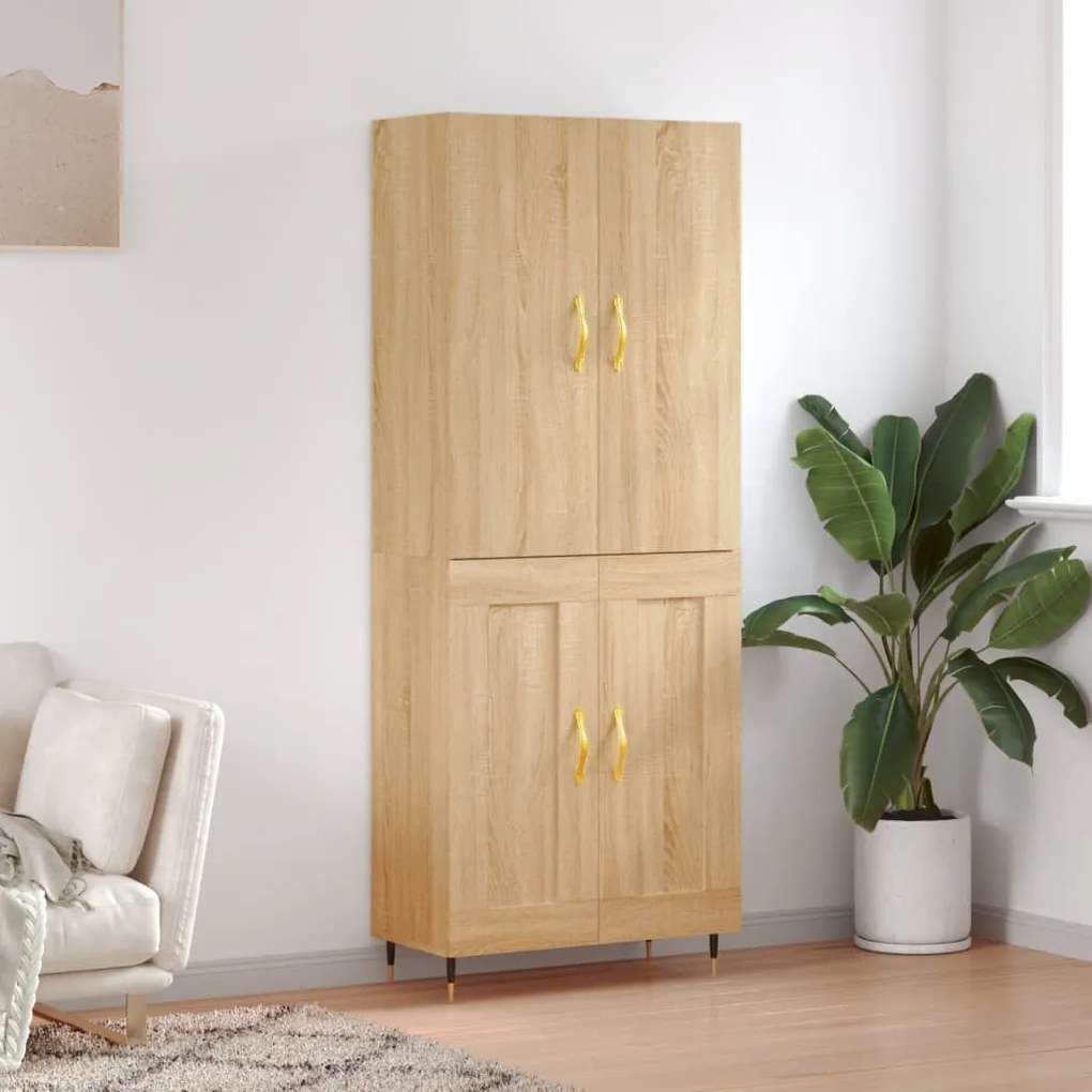 vidaXL Ντουλάπι Sonoma δρυς 69,5 x 34 x 180 εκ. από Επεξεργασμένο Ξύλο