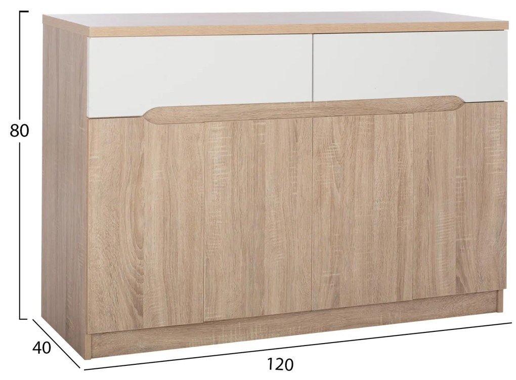 Μπουφές Jolene 2 Συρτάρια &amp; 4 Πόρτες Sonama 120x40x80 εκ. 120x40x80 εκ.