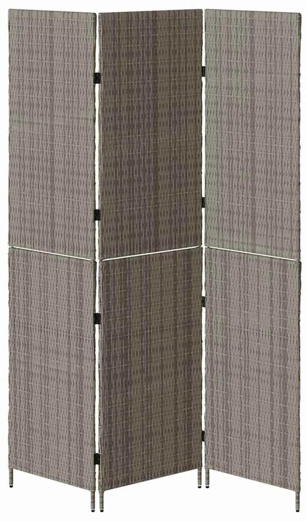 vidaXL Διαχωριστικό Δωματίου Γκρι 146 x 180 εκ. συνθετικό ρατάν