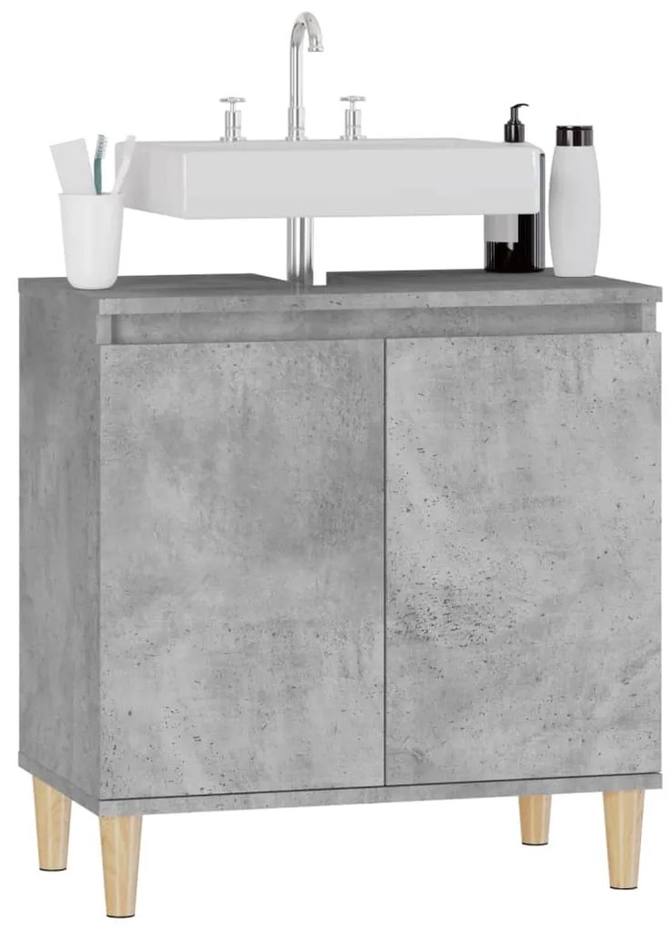 vidaXL Ντουλάπι Νιπτήρα Γκρι Σκυρ. 58x33x60 εκ. Επεξεργασμένο Ξύλο