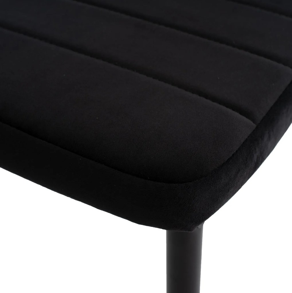 Σετ τραπεζαρίας MINIMAL C21173 5τμχ Μαύρο MDF &amp; Καρέκλες Βελούδο Μαύρο 120x80x73 εκ.