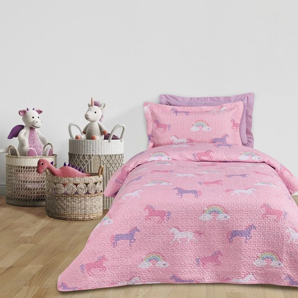 Κουβερλί Παιδικό 4929 Pink-Purple Das Home Μονό 160x240cm Microfiber