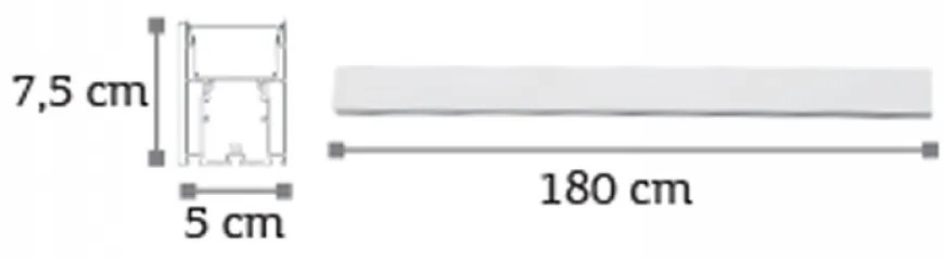 Κρεμαστό Φωτιστικό Κρεμαστό φωτιστικό LED 60W 3CCT (By Switch) από αλουμίνιο σε λευκή απόχρωση D:180cm (6072-180-WH) - 6072-180-WH - 51W - 100W - 6072-180-WH