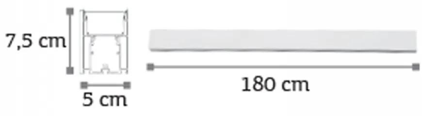 Κρεμαστό Φωτιστικό Κρεμαστό φωτιστικό LED 60W 3CCT (By Switch) από αλουμίνιο σε λευκή απόχρωση D:180cm (6072-180-WH)