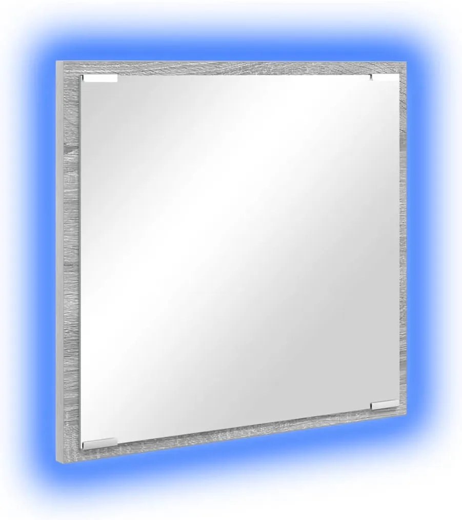vidaXL LED Καθρέφτης Μπάνιου Γκρι Σοναμά 40x8.5x37 εκ Επεξεργασμένο Ξύλο