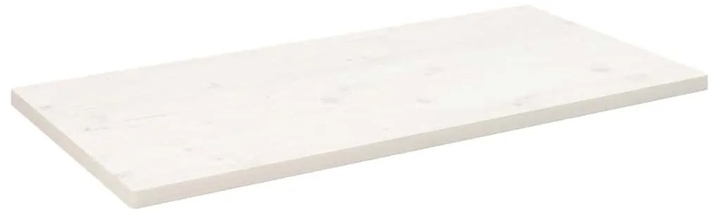 vidaXL Επιφάνεια Τραπεζιού Ορθογ. Λευκή 110x55x2,5 εκ. από Μασίφ Πεύκο