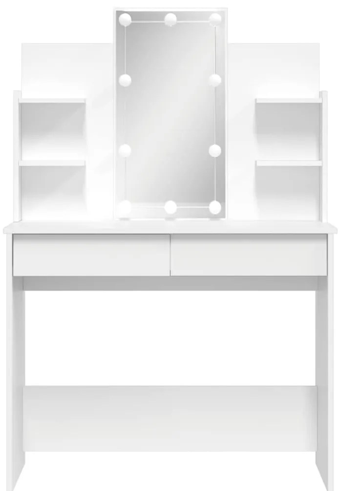 vidaXL Μπουντουάρ με LED Φώτα Λευκό 96x40x142 εκ.