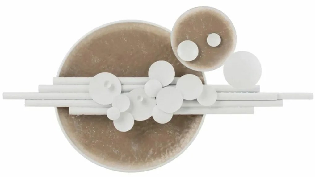 Διακόσμηση τοίχων DKD Home Decor Αφηρημένο Μπεζ Μέταλλο Λευκό Σύγχρονη (119 x 10 x 65 cm)