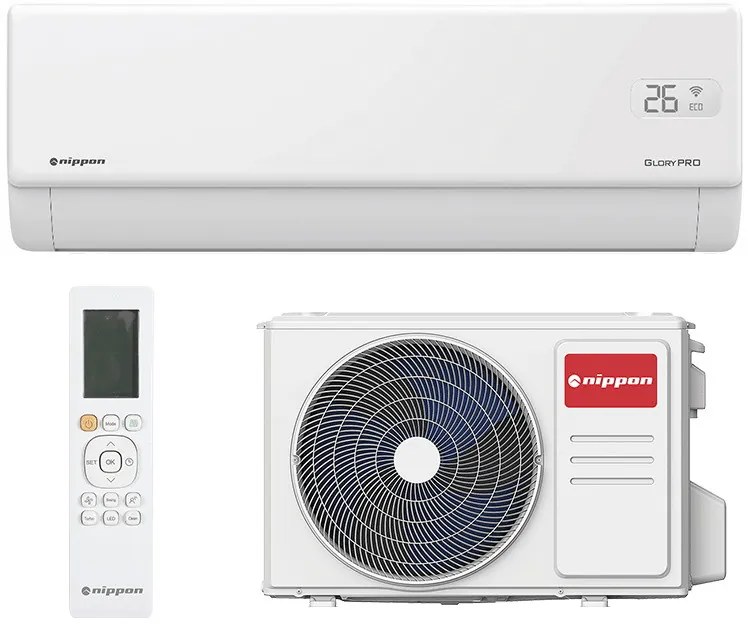 Inverter κλιματιστικό Nippon KFR 18 GLORY PRO, 18000 BTU, 35 m2, A+++, Wi-Fi, R-32, Λευκό