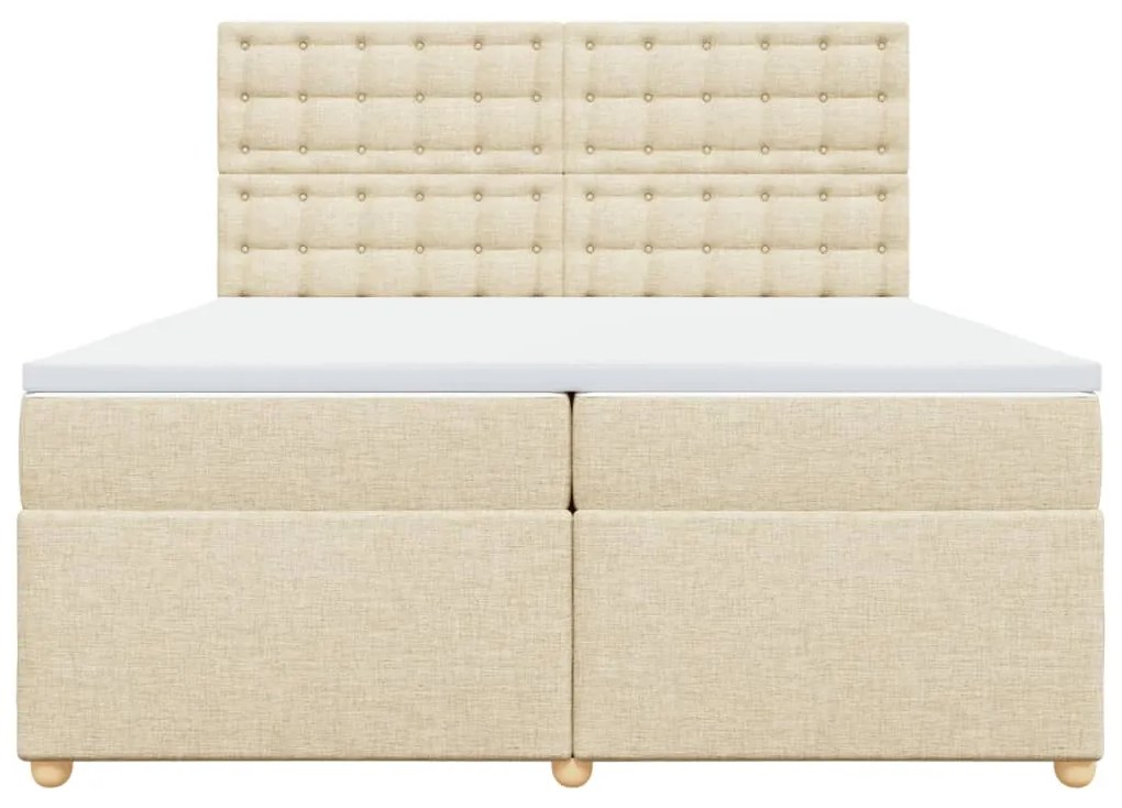 ΚΡΕΒΑΤΙ BOXSPRING ΜΕ ΣΤΡΩΜΑ ΚΡΕΜ 200X200 ΕΚ. ΥΦΑΣΜΑΤΙΝΟ 3293706