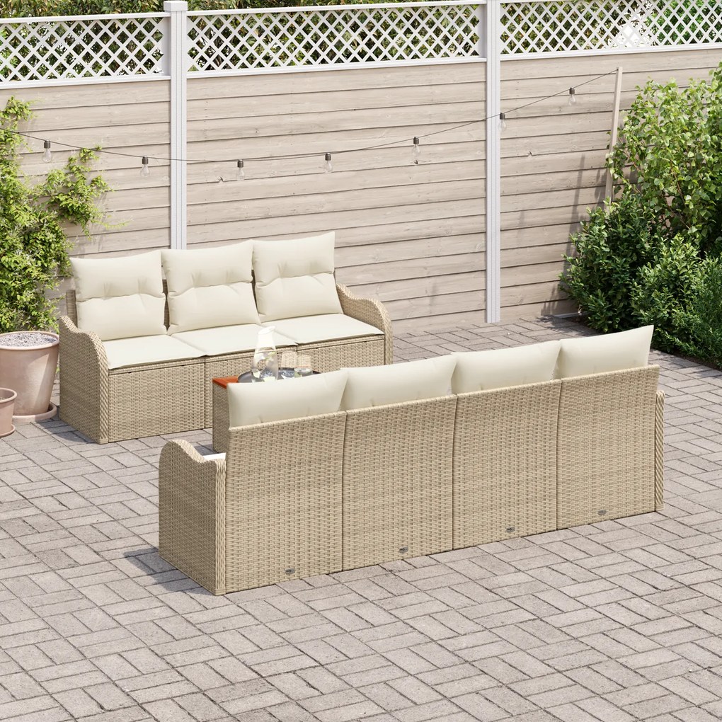 vidaXL Σετ Καναπέ Κήπου 8 pcs Beige, λευκό Μεγάλο
