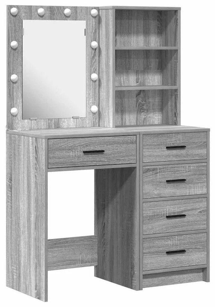 vidaXL Τραπέζι περιποίησης με συρτάρι 2 pcs Γκρι 50 x 41 x 135 εκ