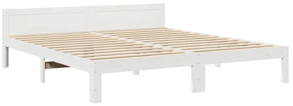 vidaXL Σκελετός Κρεβ. Χωρίς Στρώμα Λευκό 180x200 εκ Μασίφ Πεύκο