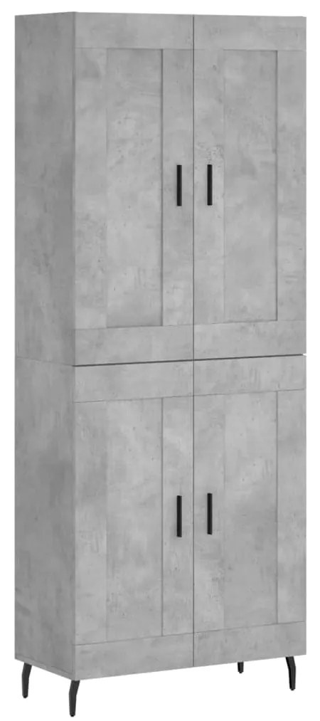 vidaXL Ντουλάπι Γκρι Σκυροδέματος 69,5x34x180 εκ. Επεξεργασμένο Ξύλο