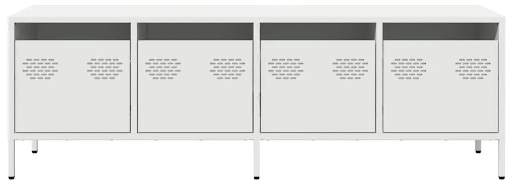 vidaXL Έπιπλο Τηλεόρασης Λευκό 135x39x43,5 εκ. Ατσάλι Ψυχρής Έλασης